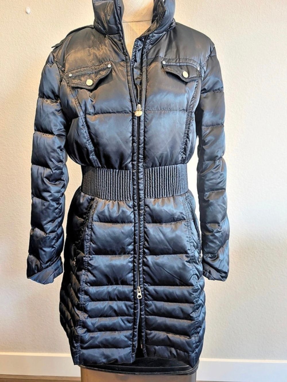 Laundry by Shelli Segal Black Puffer Coat Size Large